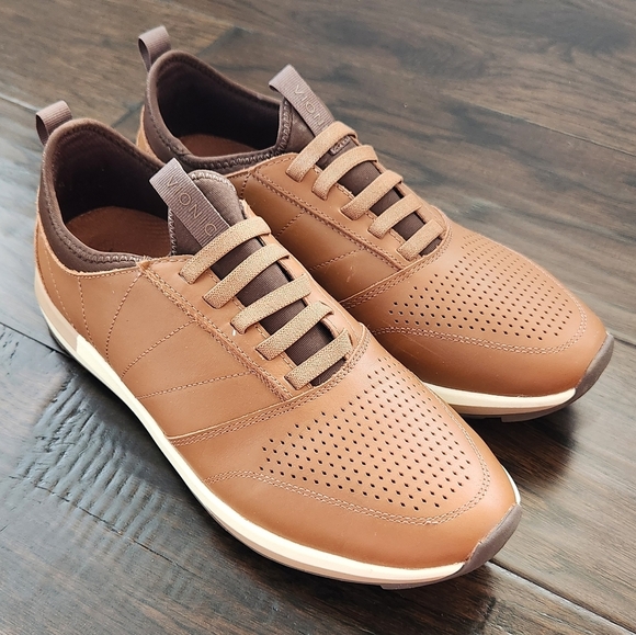 Men's Brown Leather Sneakers - Picture 2 of 12